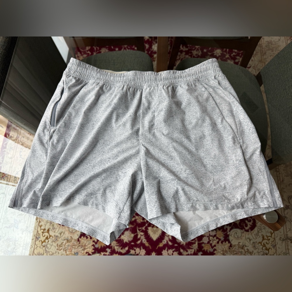 Lululemon Men’s Pace Breaker Lined Short 5" - White Multi, XL